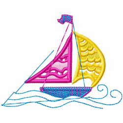Boats Embroidery Design 5 Boats Embroidery Design 5